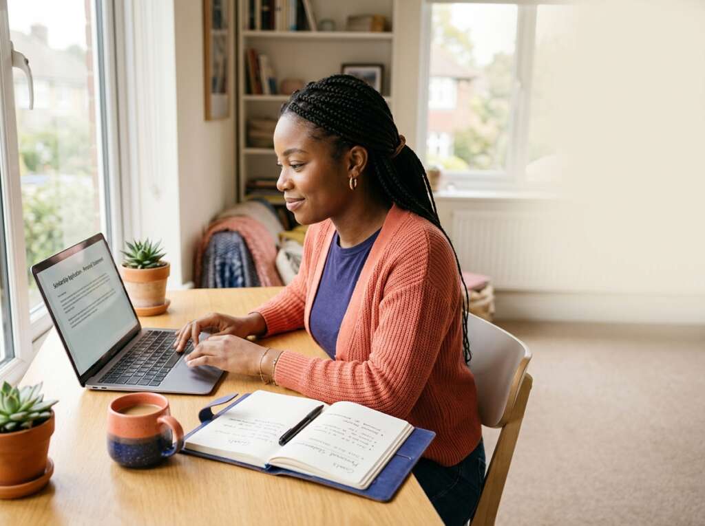 A Nigerian student preparing a Chevening or Commonwealth scholarship application.