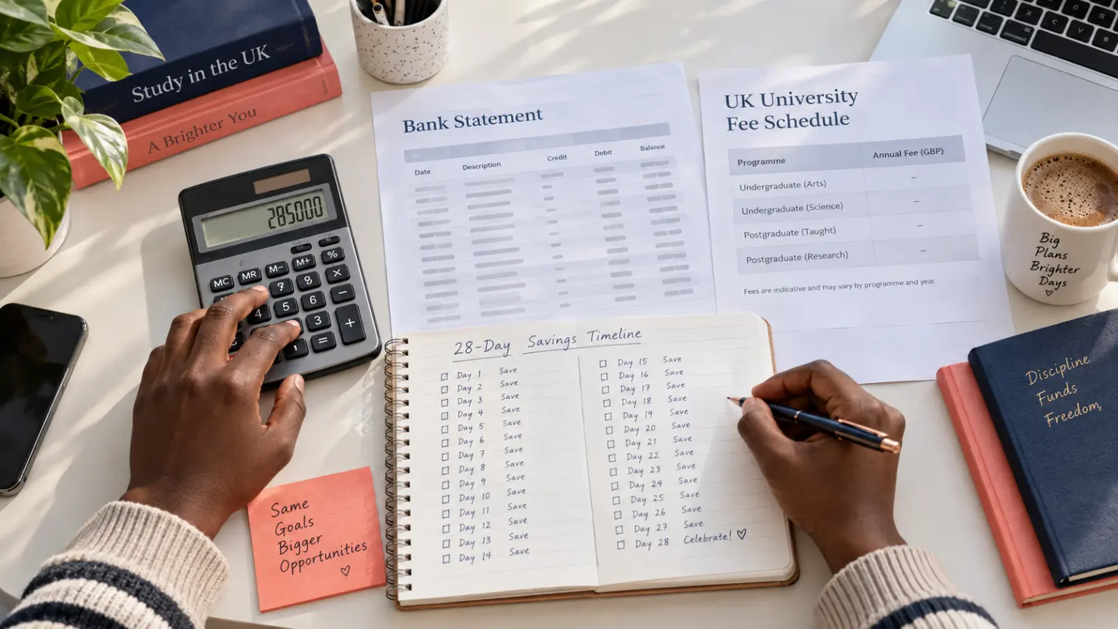 Calculating proof of funds for a UK Student visa without an agent.