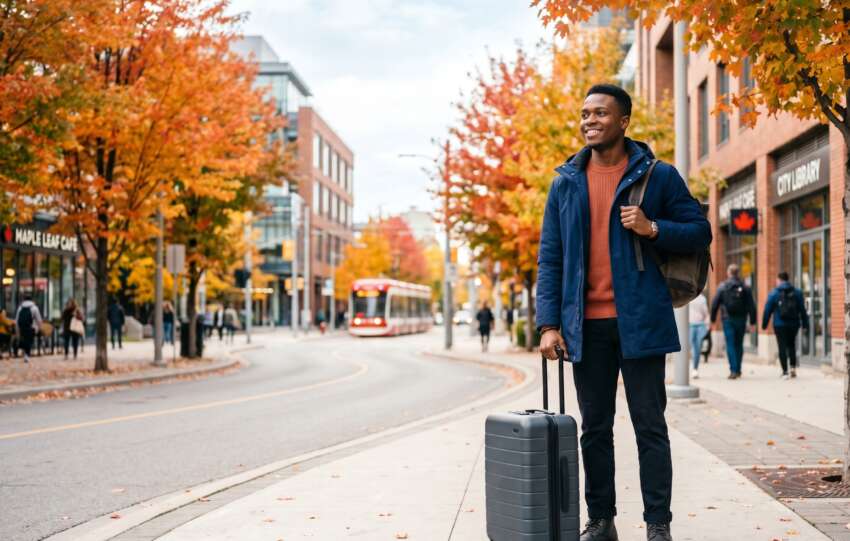 The cost to relocate to Canada from Nigeria, a newcomer arriving in a Canadian city.